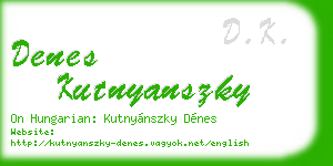 denes kutnyanszky business card