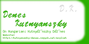 denes kutnyanszky business card